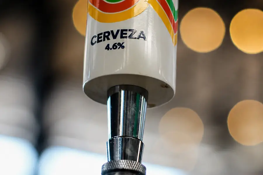 Beaches Cerveza pouring from the tap at Garden Canggu